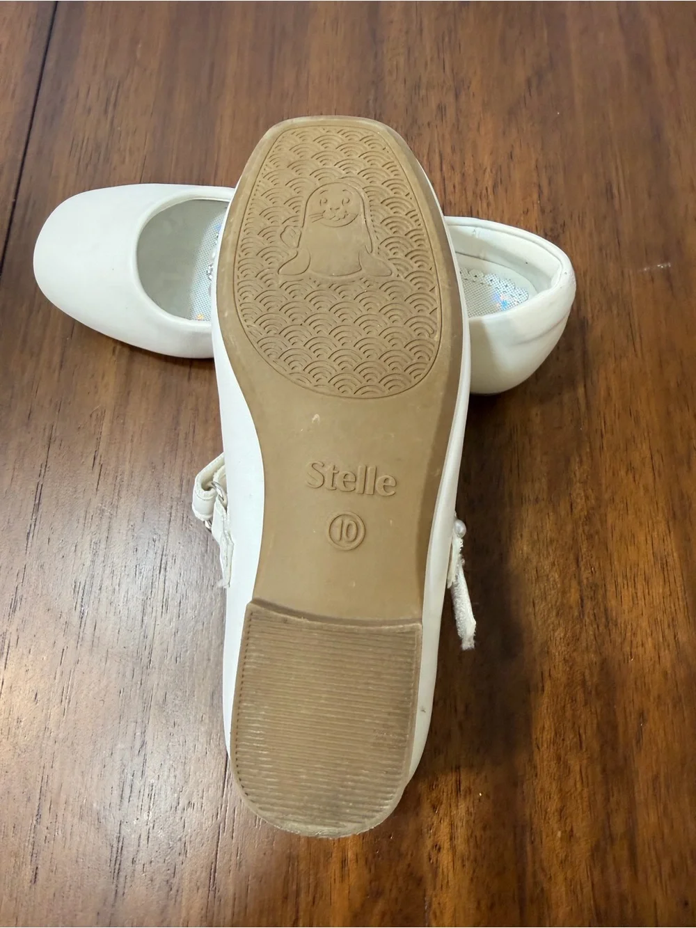 Stelle Girls Size 10 Ivory Pearl Rhinestone Mary Jane Flower Girl Dress Shoes